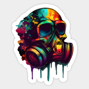 Graffiti Mask Skull Dripping Style Sticker